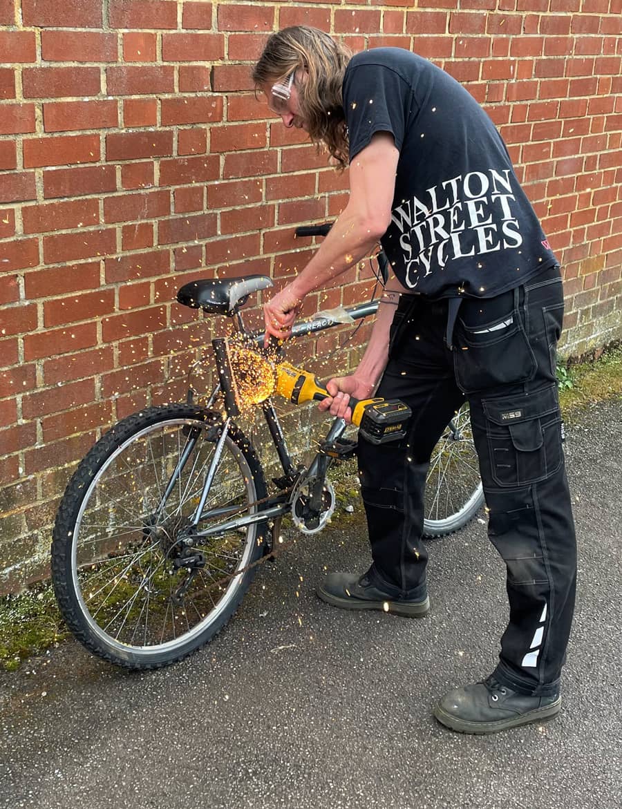 Cutting a hot sale bike lock